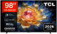 Televizor tcl qd-miniled 98t8d, 248 cm, smart google tv, 4k ultra hd, 144hz, onkyo