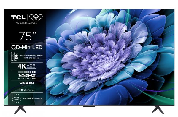 Televizor tcl qd-miniled 75c61k, 189 cm, smart google tv, 4k ultra hd, 144hz, onkyo