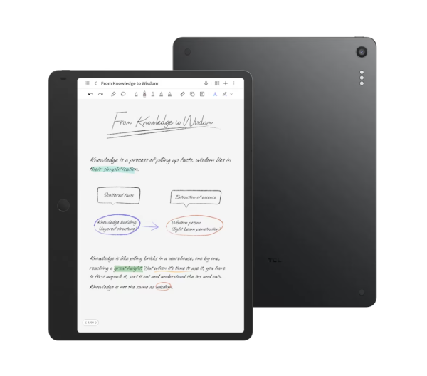 TCL Note A1 Nxtpaper Tablet, 11.5" Paper-like, 256GB, WiFi, Aerolite Gray + Flip Case + T-Pen