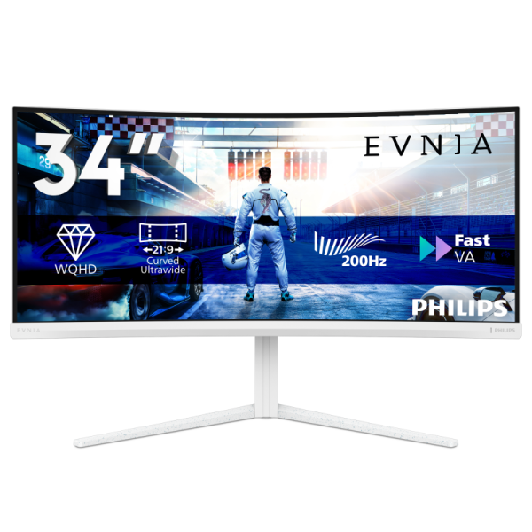 Monitor gaming philips 34m2c5601qa/00, 34", 3440 x 1440 pixeli, white, 3 ani garantie