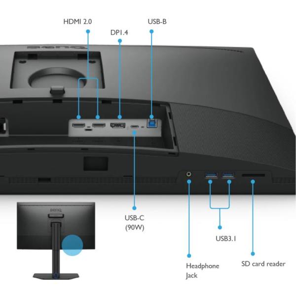 Monitor consumer benq sw272qn, 27", 2560 x 1440 pixeli, black, 3 ani garantie