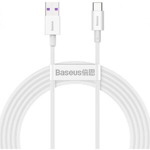 Cablu alimentare si date baseus superior, fast charging data cable pt. smartphone, usb la usb type-c 66w, 2m, alb