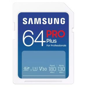 Micro secure digital card samsung, pro plus, 64gb, mb-sd256s/eu, clasa u1, v10, pana la 120mb/s