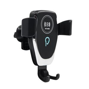 Suport auto si incarcator wireless spacer pt. smartphone 2 in 1, fixare in grilaj, incarcare wireless qi 10w