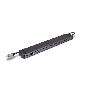 Statie docking lindy dst-mini xt 810, interfata usb type c to 1x hdmi / 1x dp/ 2x usb type a / 2x usb type c / 1x rj45 / 1x sd / 1x microsd / 1x 3.5mm audio, latime de banda suportata 10 gbps, 10/100/1000 mbps, rezolutie maxima iesire 8k 7680x4320 30hz, c