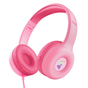 Casti trust nouna cu fir kids, frecventa raspuns 20 hz - 20.000 hz, senzitivitate 92 db, roz