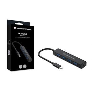 Conceptronic ctc4usb3 4-port usb 3.2 gen 1 hub with power jack, usb-a x 4, 23.5 x 101 x 26 mm
