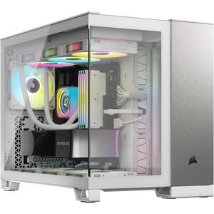 Carcasa corsair 2500x micro atx dual chamber white/satin gray aluminium