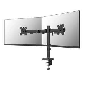 Brat dublu monitor neomounts ds60-600bl2; pentru display-uri cu diagonale 10"-32", sistem de prindere vesa 75x75~100x100, greutate maxima suportata 8 - per ecrankg, full motion, tilt +45°, swivel 90°, rotate 180°, distanta fata de perete 99-459mm; culoare