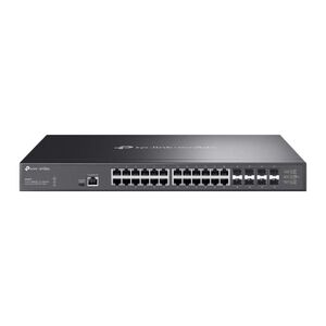 Omada 24-port 10gbase-t l2+ managed switch with 8 10ge sfp+ slots port: 24× 10g rj45 ports, 8× 10g sfp+ slots, rj45/usb type c console port spec: 1u 19-inch rack-mountable steel case feature: integration with omada sdn controller, static routing, dhcp ser