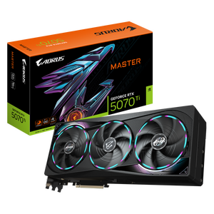 Placa video gigabyte aorus geforce rtx 5070 ti master 16gb gddr7 256 bit, pcie 5.0, 3x dp 1x hdmi