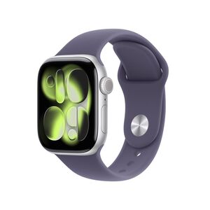 Apple watch series 11 gps 42mm silver aluminium case with purple fog sport band - m/l