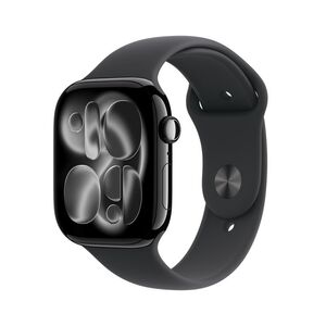 Apple watch series 11 gps 46mm jet black aluminium case with black sport band - s/m