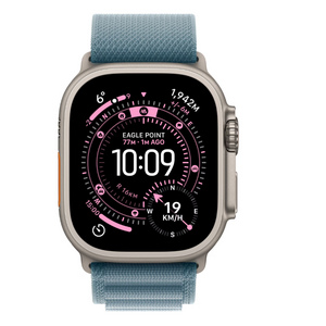 Apple watch ultra 3 gps + cellular 49mm natural titanium case with light blue alpine loop - medium