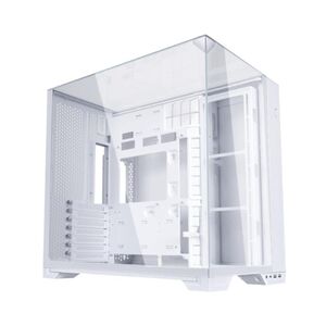 Carcasa lian li o11 vision compact mid tower rgb alb, tempered glass, sloturi expansiune 7, drive bays: 2x3.5" sau 1x2.5" 1x 3.5", ventilatoare suportate: 11 (spate: 2x120mm, sus: 3x120mm sau 2x140mm, lateral: 3x120mm, jos: 3x120mm), format placa de baza 