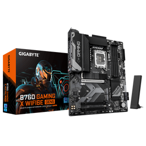 Placa de baza gigabyte b760 gaming x wifi6e gen5 lga1700, 4x ddr5, 1x dp 1x hdmi, 1x pcie 5.0 x16 2x pcie 3.0 x16, 3x m.2, 4x sata 6gb/s, atx