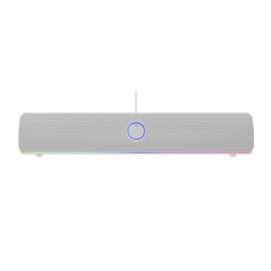 Soundbar genesis helium 312bt 2.0, putere 10w, lungime cablu 150cm, frecventa raspuns 100 - 20000 hz, iluminare multicolor, interfata usb-a, alb