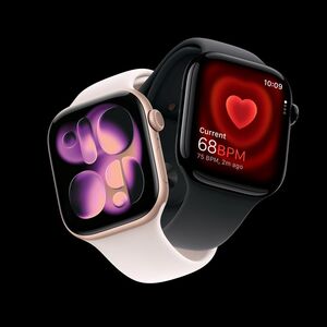 Apple watch series 11 gps + cellular 42mm rose gold aluminium case with light blush sport band - m/l