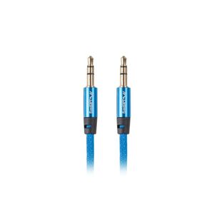 Cablu minijack 3,5 mm m/m 3 pini 1 m albastru premium