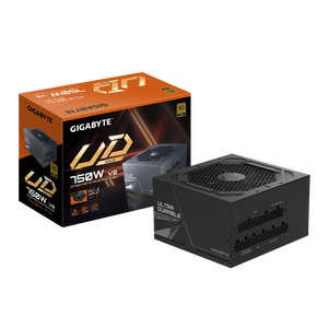 Gigabyte ud750gm pg5 v2. total power: 750 w, ac input voltage: 100 - 240 v, ac input frequency: 50/60 hz. motherboard power connector: 20+4 pin atx, motherboard power cable length: 61 cm, sata power cable length: 150,600 mm. purpose: pc, power supply unit