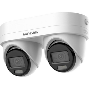 Camera de supraveghere ip dublu turret 4mp hikvision ds-2cd2346g3d- iz2uy/sl(2.8/4mm), lentile fixe: 2.8mm si 4mm, iluminare min: color: 0.001 lux @ (f1.6, agc on), 0 lux cu ir: 30m, microfon incorporat, difuzor incorporat, slot card de memorie: microsd/m
