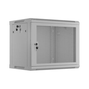 Dulap rack de perete 19", 9u, 600x450 mm, usa perforata, gri,
