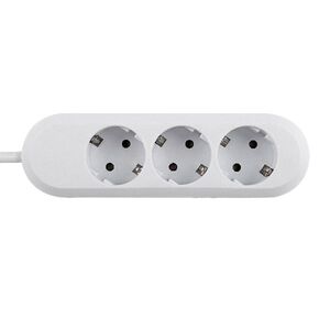 Prelungitor bachmann smart 3xcee7/3, fara intrerupator, lungime cablu 3m, h05vv-f 3g1.5, alb, nedemontabil