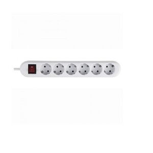 Prelungitor bachmann smart 6xcee7/3 pc, cu intrerupator, lungime cablu 1.5m, h05vv-f 3g1.5, alb, demontabil