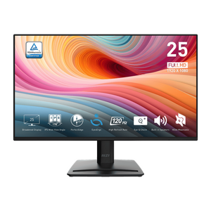 Msi pro mp252 e2. display diagonal: 62.2 cm (24.5"), display resolution: 1920 x 1080 pixels, hd type: full hd, display technology: led, response time: 4 ms, native aspect ratio: 16:9, viewing angle, horizontal: 178°, viewing angle, vertical: 178°. built-i