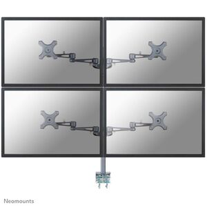 Brat monitor dublu neomounts, compatibilitate ecran 10-27", greutate maxima suportata per ecran 6kg, vesa 75x75, 100x100 mm, full motion, tilt, rotate, swivel, negru