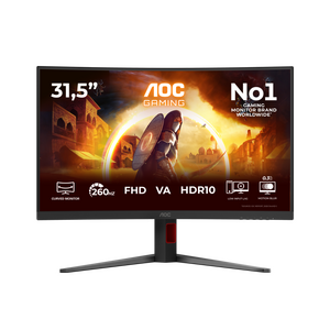Monitor gaming aoc c32g4z, 31.5", 1920 x 1080 pixeli, black, red, 3 ani garantie