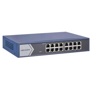 16 port gigabit smart switch hikvision ds-3e1516-ei(v3) 16 × gigabit rj45 port support ieee 802.3az support stp/rstp loop prevention with storm control support cable detection to locate failure support dhcp snooping support 6 kv surge protection