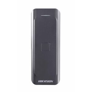 Card reader hikvision, ds-k1802e; reads em card; card reading frequency: 125khz; processor: 32-bit; reading range: ≤50mm (≤1.97"); supports wiegand(w27/w35) protocol, dust-proof, ip 65.