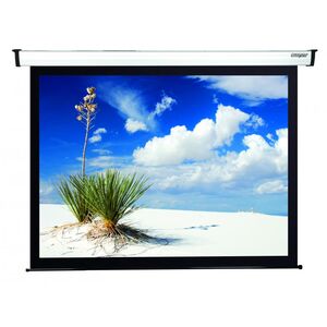 Ecran de proiectie electric, cu prindere in tavan/perete sopar new gold, format 1:1, suprafata de proiectie 240x200 cm, diagonala 123 inch, unghi de vizionare 150°, tip panza alba (fata) neagra (spate), din aluminiu
