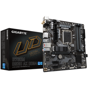 Placa de baza gigabyte b760m ds3h ax ddr4 lga1700, 4x ddr4 5333mhz, 1x hdmi, 2x displayport, 1x pcie x16, 2x pcie x1, 2x m.2, 4x sata 6gb/s, lan 2.5gbps, wifi 6e, matx
