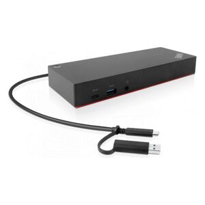 Lenovo thinkpad hybrid usb-c with usb-a dock, i/o ports: 1x usb-c (data, 5v/3a power), 3x usb 3.1 gen2 (10 gbps, 1 always-on), 2x usb 2.0, video ports: 2x displayport 1.2, 2x hdmi, 1x 3.5 mm stereo/mic combo port, max number of external monitors 2, maximu