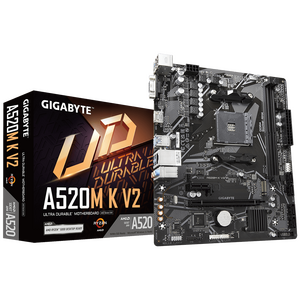 Placa de baza gigabyte a520m k v2 am4, 2x ddr4, 1x hdmi, 1x d-sub, 1x pcie x16, 1x pcie x1, 1x m.2, 4x sata 6gbps, lan 1 gbps, matx