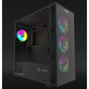 Carcasa aqirys naos pro mid tower,  3x bays 3.5", 2x bays 2.5", panou lateral tempered glass, 4 ventilatoare incluse, 12 ventilatoare compatibile