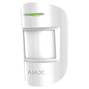 "detector de miscare in dubla tehnologie pir+mw, alb - ajax; detectie miscare: max. 12 m; sensibilitate: ajustabila 3 nivele; unghi detectie: 88.5° orizontal, 80° vertical; viteza detectie: 0.3 ÷ 2 m/s; imunitate pet: max. 20 kg, inaltime 50 cm; timp alar