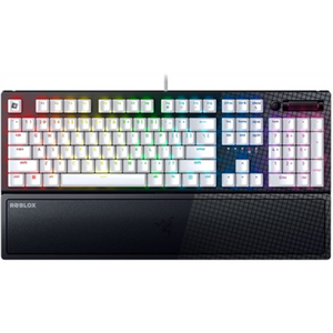 Tastatura razer blackwidow v3 roblox edition, cu fir, switch-uri green (tactile & clicky), form factor: full size, cu taste multimedia, iluminare customizabila rgb razer chroma, taste abs, cu wrist rest inclus, negru