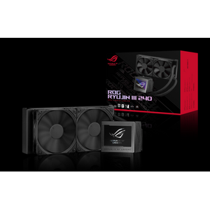 Cpu cooler asus rog ryujin iii 240  water block water block dimention: 89 x 91 x 101 mm block material (cpu plate): copper embedded fan: yes - speed: 5100 rpm +/- 10% - air pressure: 5.53 mmh2o - air flow: 21.08 cfm pump pump solution: 8th gen asetek pump