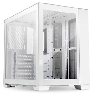 Carcasa lian li o11 dyn mini snow edition mid-tower tempered glass alb, pci-slots 5, 7