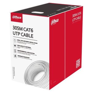 Cablu utp cat6,conductor de cupru de înaltă puritate, fără oxigen, alimentare prin ethernet,manta exterioara pvc personalizata; certificare ce cpr clasa de ignifugare eca, 305m