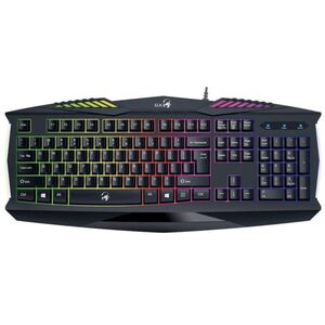 Tastatura genius scorpion k22, negru usb, multimedia, 104 taste (dintre care 12 au si fct. multimedia), iluminare 7 culori, negru
