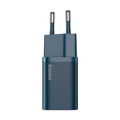 Incarcator retea baseus super si, quick charge 20w, 1 x usb type-c 5v/3a, albastru