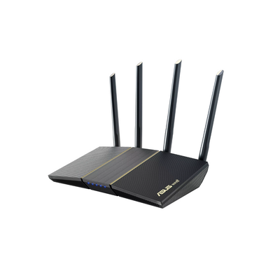 Asus wireless router rt-ax57, ax3000 2402 mbps+ 574 mbps, dual-band-2.4, 5ghz, wi-fi 6, 4 x antene externe, procesor: 1.7ghz quad-core, memorie: 256 mb ram, 128mb flash, interfata: 1 x wan, 4 x 10/100/1000, dimensiuni: 230 x 134 x 56 mm, greutate: 374g.
