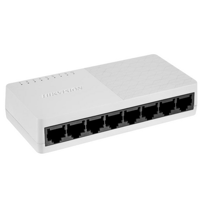 Switch 8 porturi gigabit hikvision ds-3e0508d-o, unmanaged, 8 gigabit rj45 ports, plug & play, support adi/adix, standard: ieee 802.3, ieee 802.3u, ieee 802.3x, ieee 802.3ab; desktop plastic switch, dimensiuni: 124.00 mm × 25.00 mm × 61.00 mm, greutate: 0