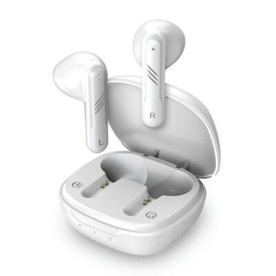 Casti genius hs-m905bt, tws, wireless, intraauriculare - butoni, pt smartphone, microfon pe casca, conectare prin bluetooth 5.3, alb, usb-c
