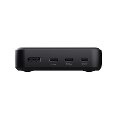 Statie de incarcare trust,  4 porturi: 1 x usb-a & 3 x usb-c, putere maxima 100w, compatibil cu laptop, tableta, smartphone, accessorii, negru