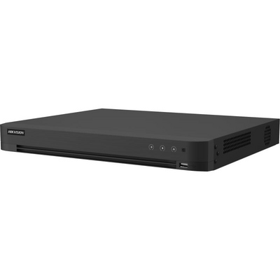 Dvr hikvision 32 canale ids-7232hqhi-m2/xt, compresie video: h.265 pro+/h.265 pro/h.265/h.264+/h.264, bnc interface (1.0 vp-p, 75 Ω), pana la 40 canale ip camera inputs, fiecare canal pana la 6mp, pana la 24* 1080p@30fps decoding ability, 5 signals input 